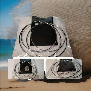 6 wholesale LARGE PAIR OF VINTAGE SILVER TONE DOUBLE HOOP EARRINGS 4"x 3.75 NEW